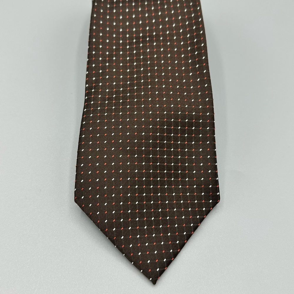 Geoffrey Beene Brown Patterned Tie